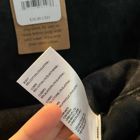 Free People Ribbed Baby Tee Washed Black size Medium - Picture 6 of 8